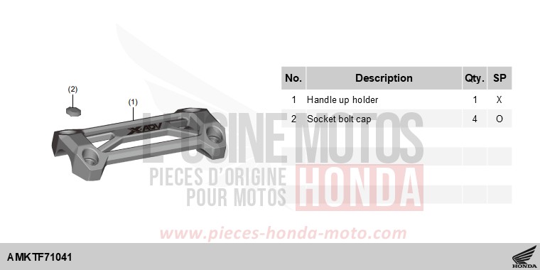 KIT,HNDL HOLDER UP de X-ADV 750 MAT DEEP MUD GRAY (NHD05) 2025